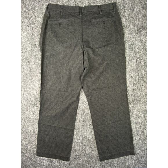 Old Navy Pants Mens 35 Gray Herringbone Chino Loose Straight Leg Business Formal - Picture 3 of 11